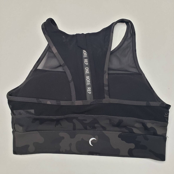 Zyia Active All Star High Neck Sports Bra S Forest Green Camo - Picture 4 of 8